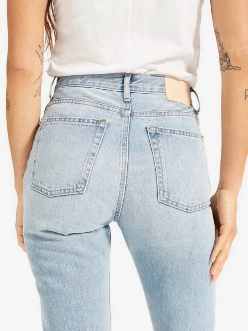 NEW Everlane 90s Cheeky Jeans Vintage Sunbleached Blue Straight Leg Button Fly